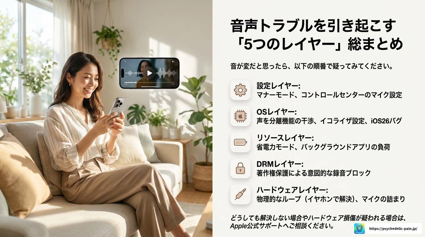 iPhone画面録画の音がおかしい原因と解決策まとめ