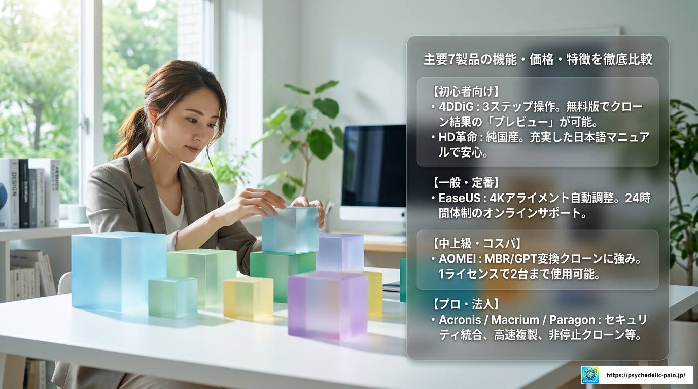 SSDクローンソフト有料版おすすめ7選と失敗しない選び方