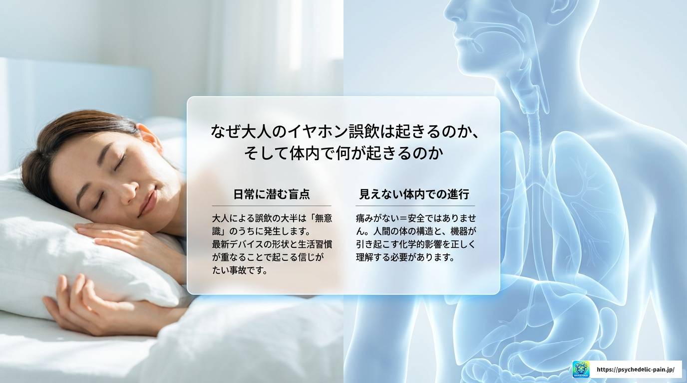 大人がイヤホンを誤飲したら？症状と対処法を解説