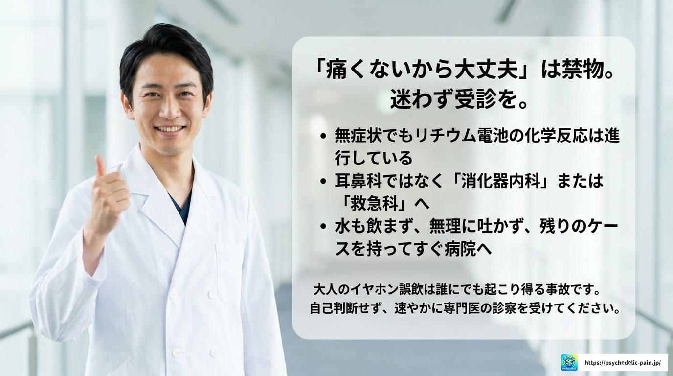 大人がイヤホンを誤飲したら？症状と対処法を解説
