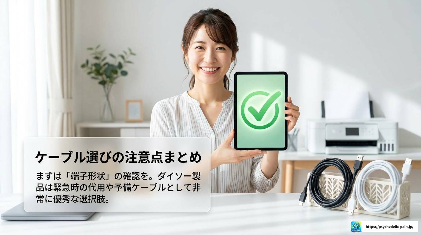 ダイソーのプリンターケーブルを徹底解説！種類と選び方