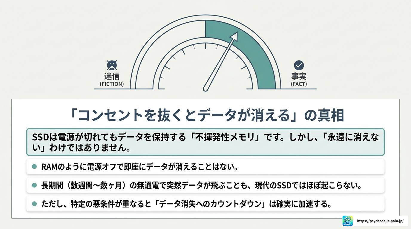 SSDは通電しないとデータが消える?原因と対策を解説
