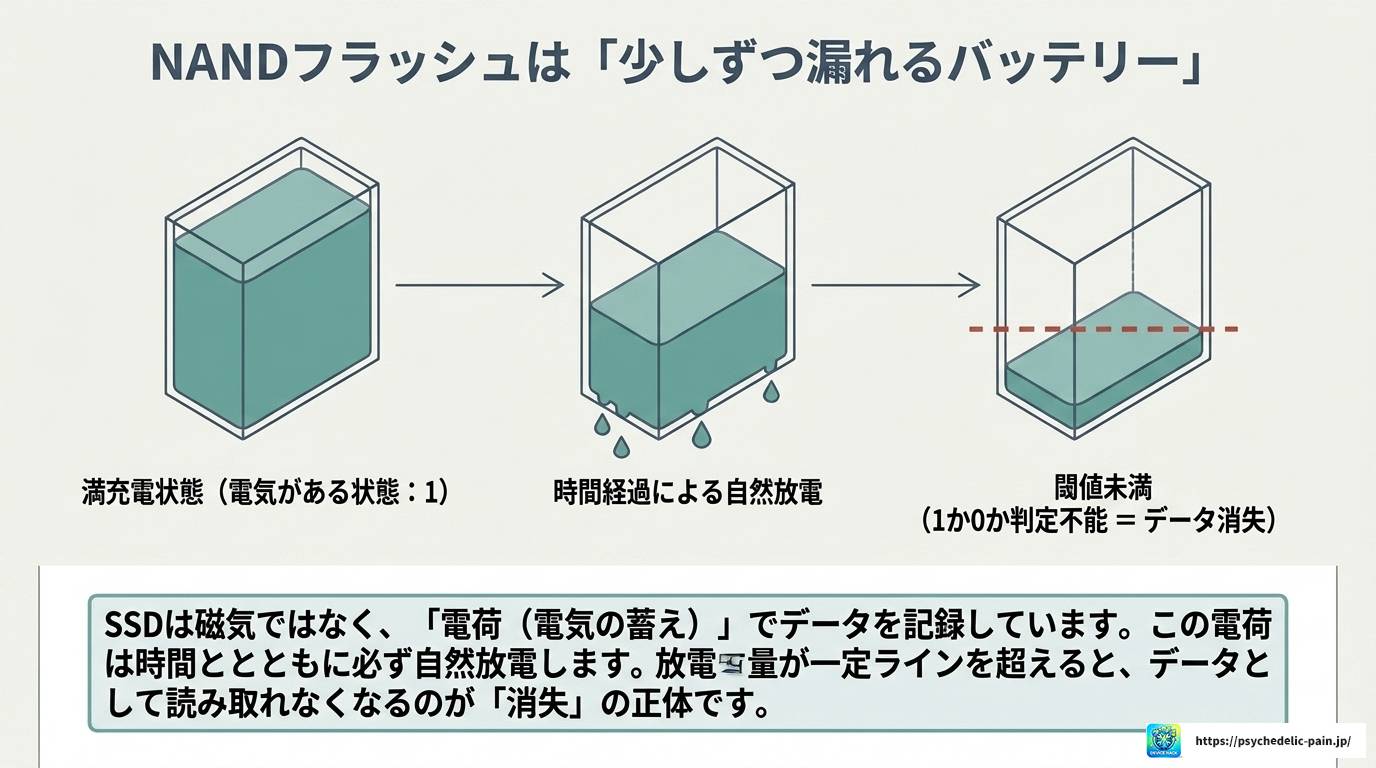 SSDは通電しないとデータが消える?原因と対策を解説