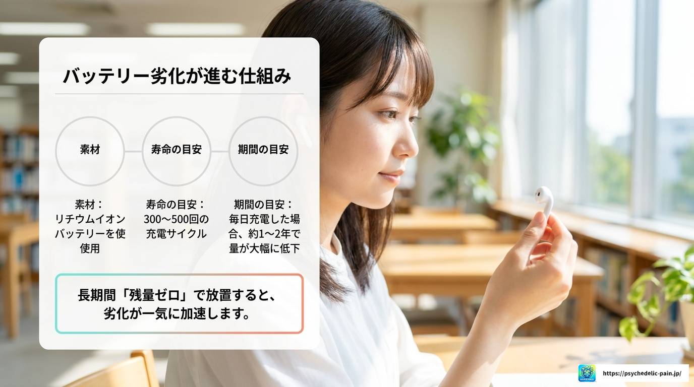 ワイヤレスイヤホンのバッテリーがすぐ切れる原因と対策