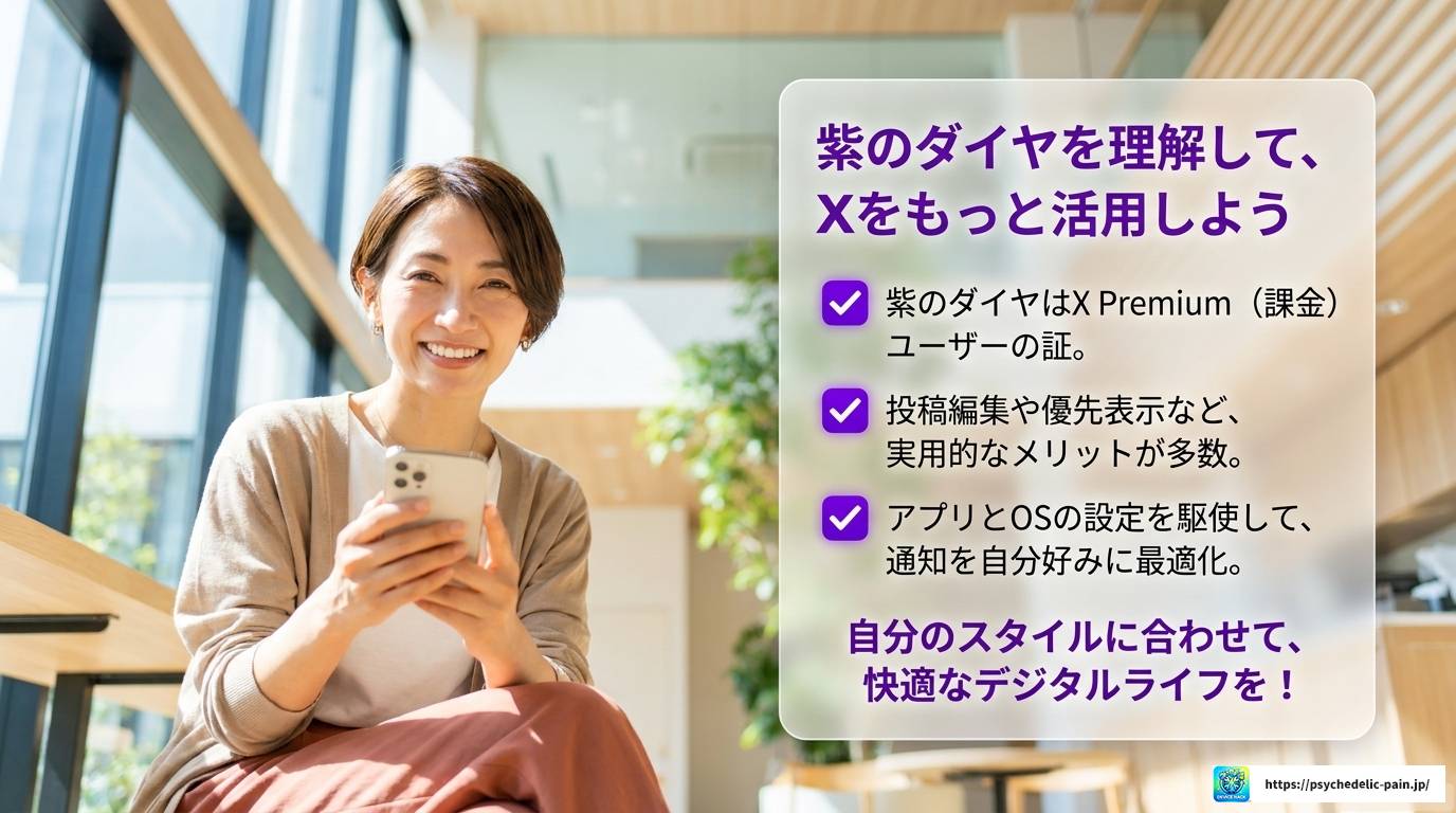 X通知に届く紫のダイヤとは？意味と活用法を解説