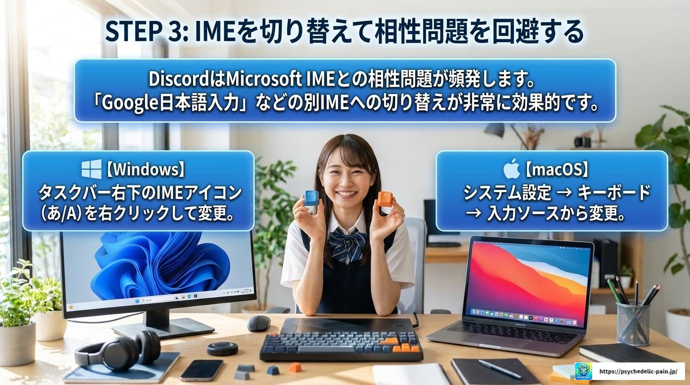 Discordのチャンネル名で日本語入力できない時の解決策
