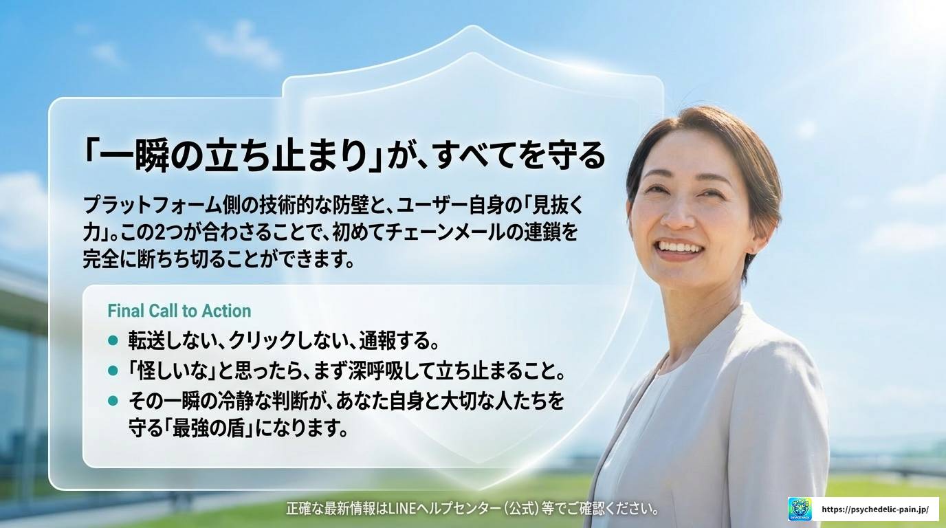 LINE本社も警告！チェーンメールの実態と完全対策ガイド