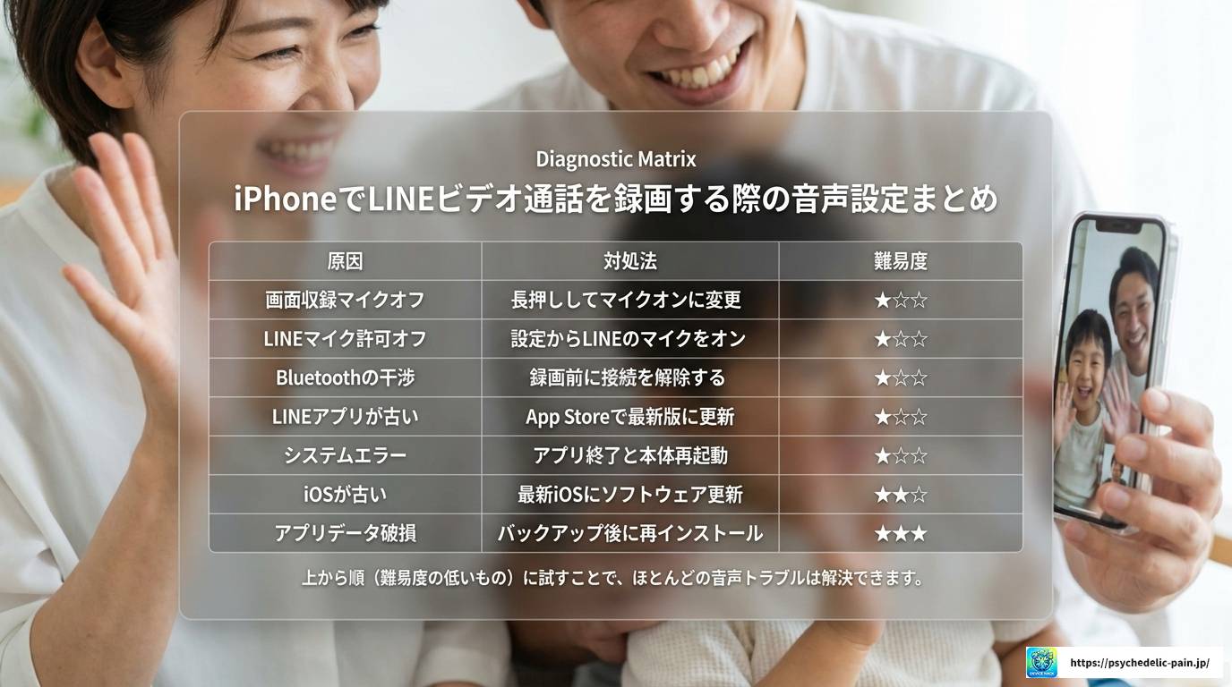 LINEビデオ通話を録画したら音声が入らない！iPhone完全解決ガイド