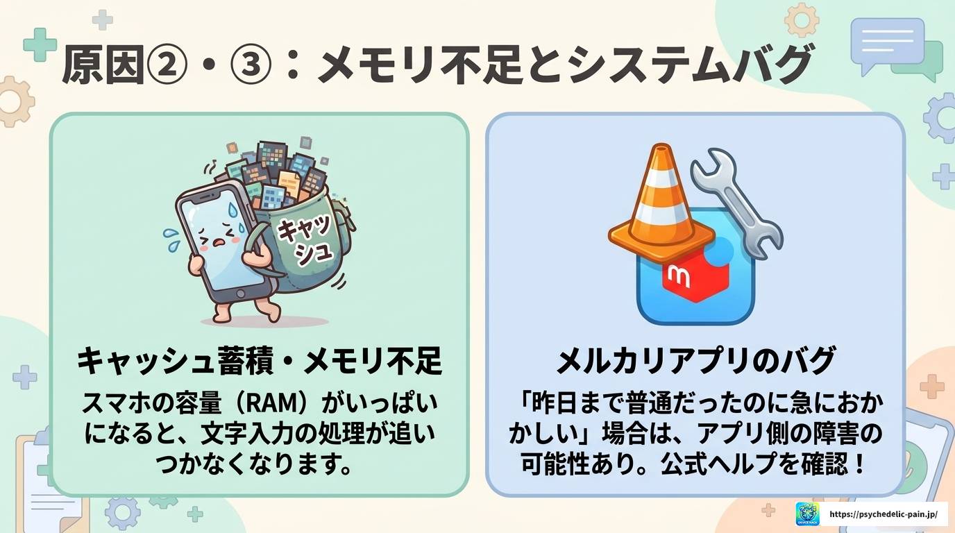 メルカリで文字入力がおかしい時の原因と対処法まとめ