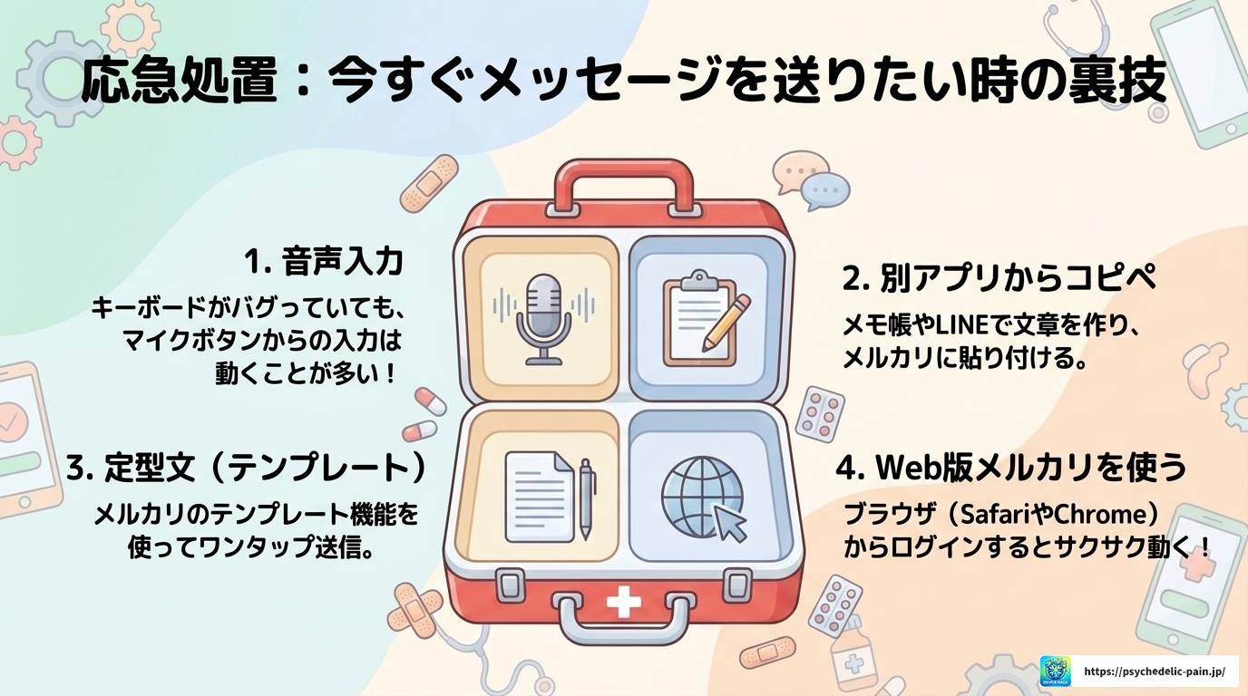 メルカリで文字入力がおかしい時の原因と対処法まとめ