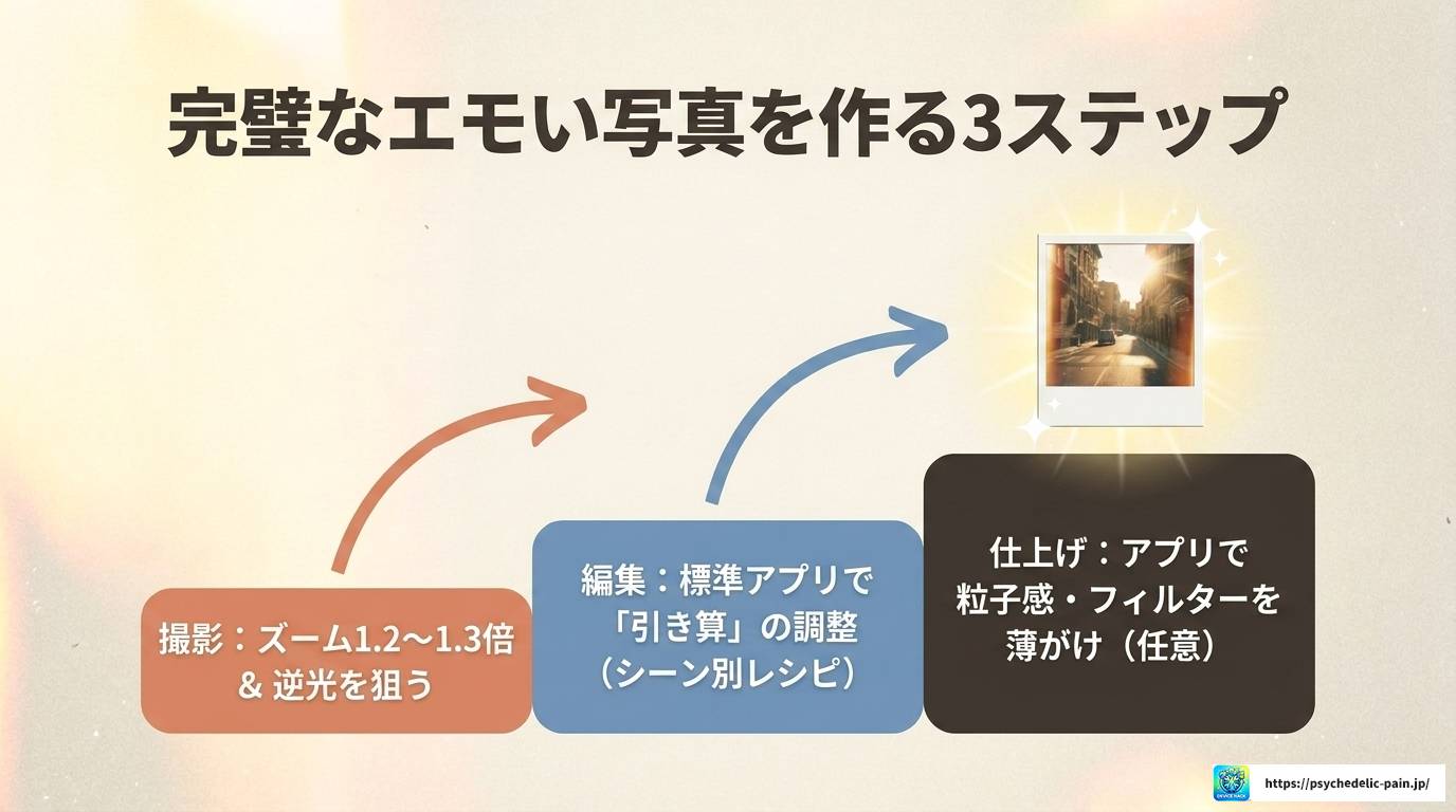 iPhoneの写真編集でエモい仕上がりにする完全ガイド