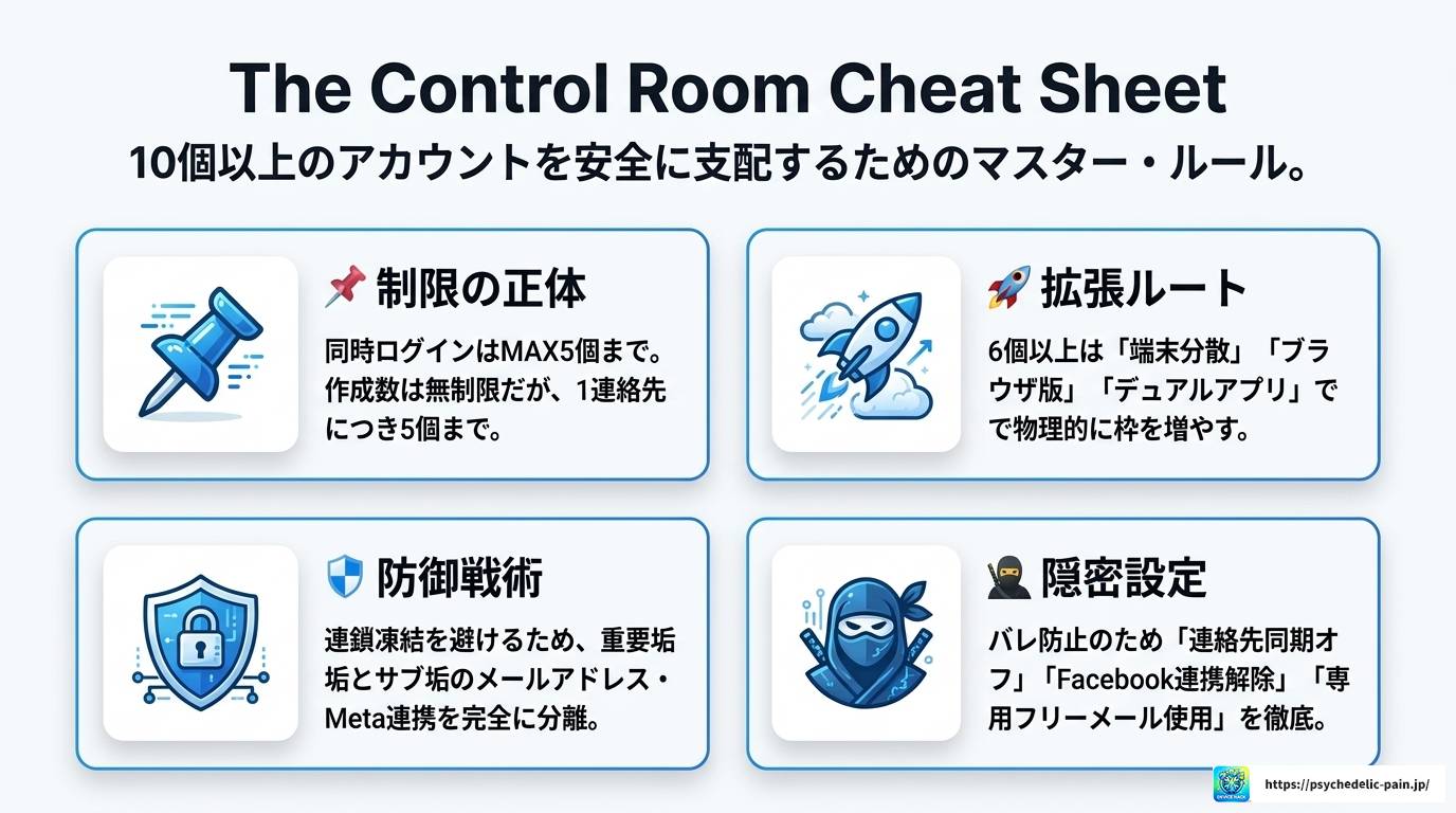 インスタアカウントを10個以上持つ方法と安全な運用術