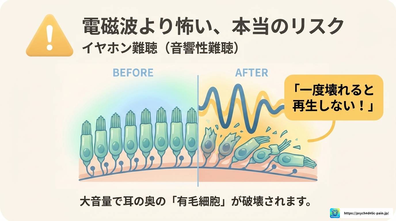 ワイヤレスイヤホンは脳に悪い?本当のリスクと対策を解説