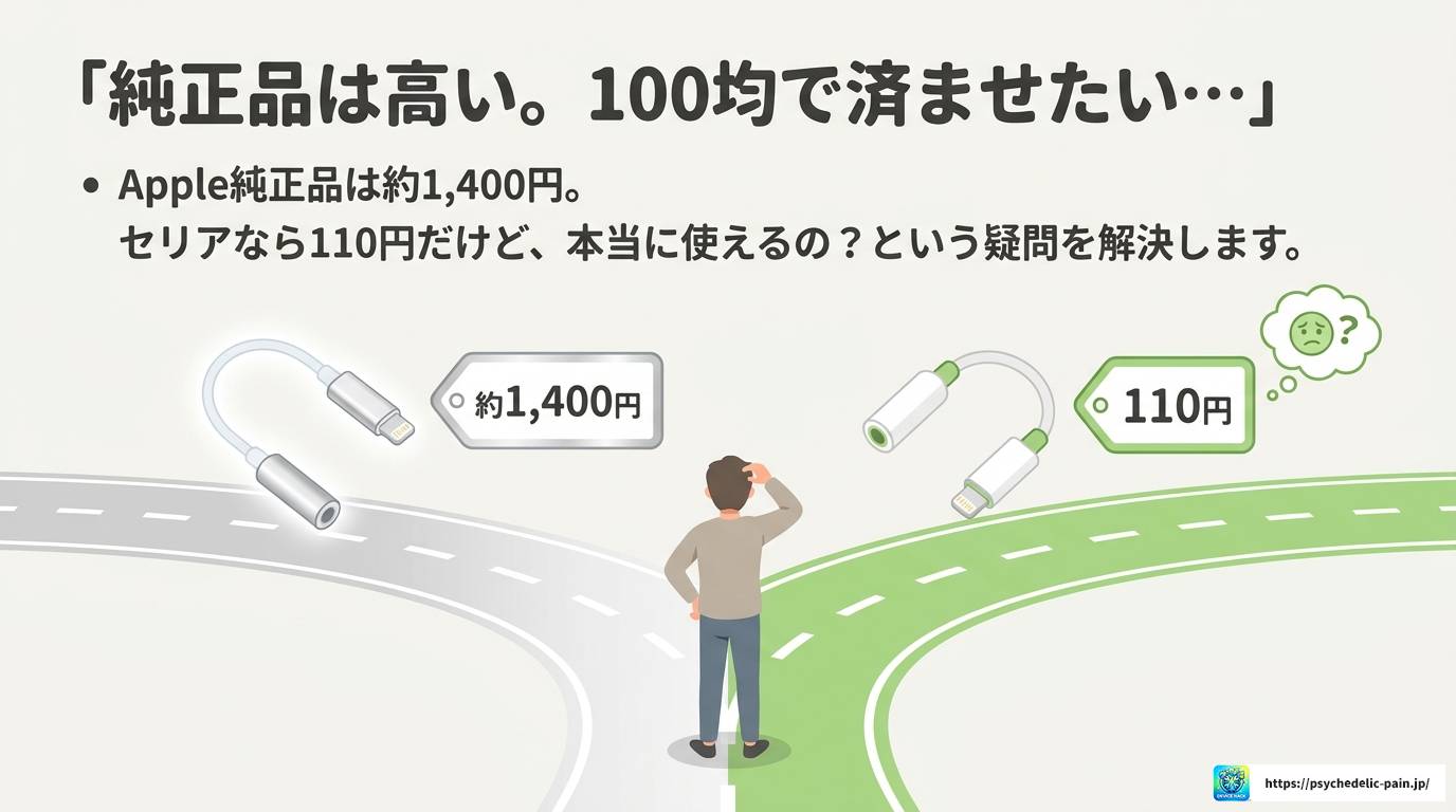 セリアの100均でiPhoneイヤホン変換アダプタは使える？
