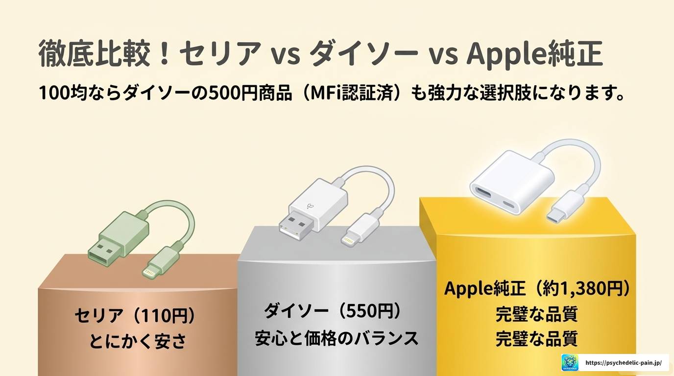 セリアの100均でiPhoneイヤホン変換アダプタは使える？