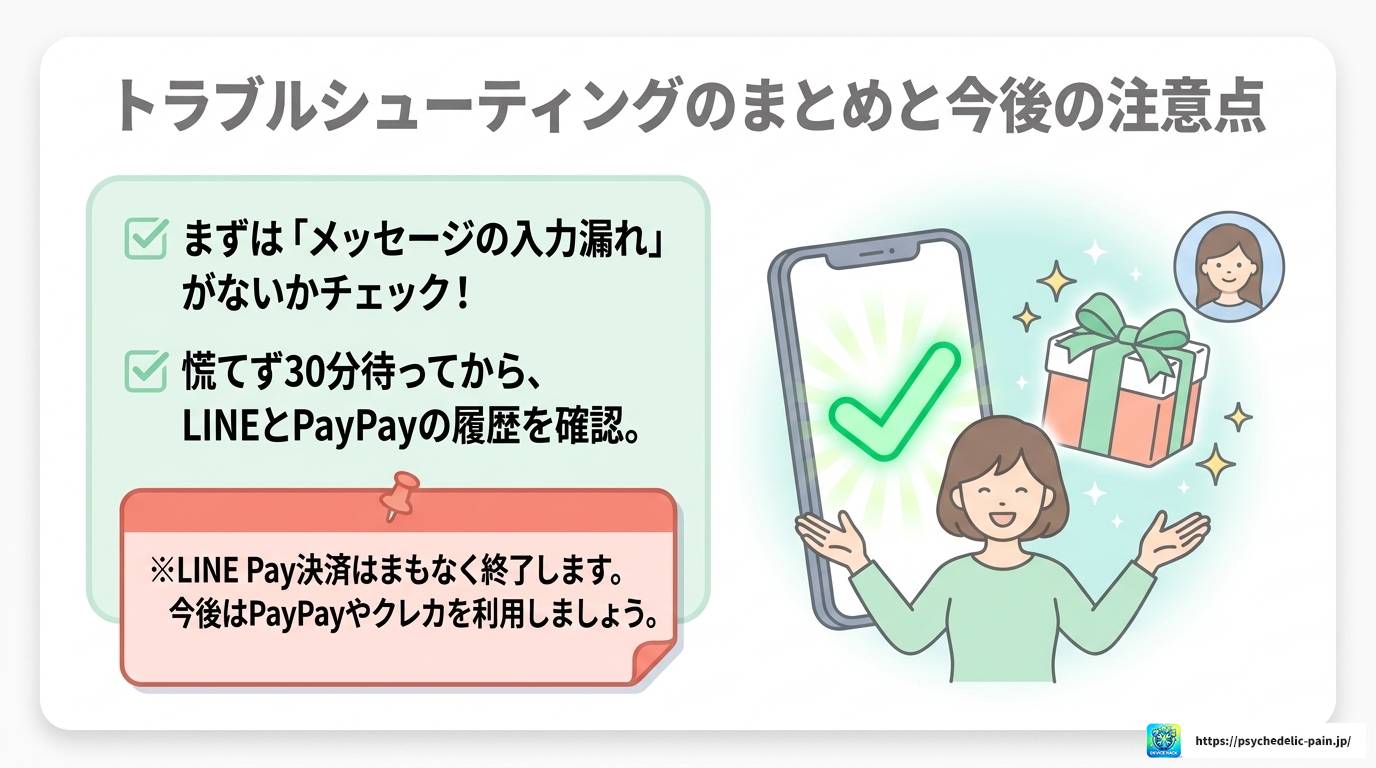 LINEギフトのPayPay支払い受付が進まない原因と対処法